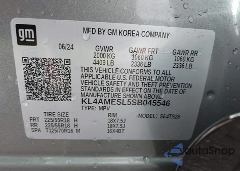 2025 Buick Encore Gx Sport Touring Awd z USA, uszkodzony, nr VIN KL4AMESL5SB045546